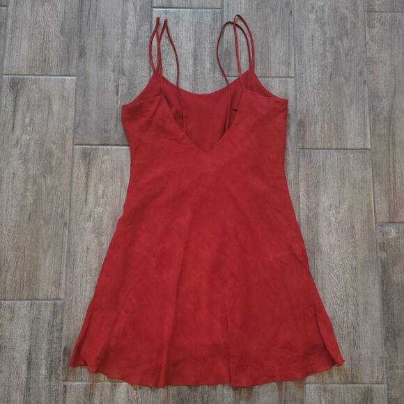 Joseph Ribkoff Dress Womens Size 8 Vintage 90's Red Spagetti Strap Flowy Flare - Picture 8 of 13